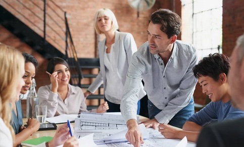 Project team in a meeting